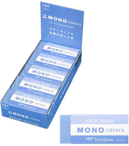 Amazon.co.jp: Tombow モノカラー消しゴム ブルー プラスチック 着色